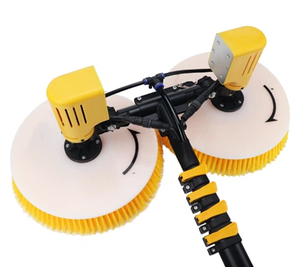 Brosse rotative à panneau solaire électrique à double tête